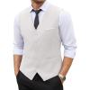 COOFANDY Men’s Suit Vest Slim Fit Business Formal Waistcoat Casual Dress Vest(White)