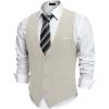 COOFANDY Men’s Suit Vest V-Neck Casual Business Vests Lightweight Slim Fit Formal Dress Waistcoat for Wedding Party(Light Grey)