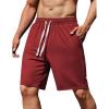 COOFANDY Men’s Sweat Shorts 9″ Drawstring Elastic Waist Gym Workout Shorts Casual Athletic Jogger Knit Shorts with Pockets(Wine Red)