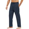 COOFANDY Men’s Yoga Pants Casual Elastic Waist Drawstring Jogger Sweatpants Open Bottom Lounge Pants(Navy Blue)