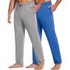 COOFANDY Men’s Yoga Sweatpants Lightweight Open Bottom Lounge Pants Casual Drawstring Sweat Pants with Pockets(2 Pack: Light Grey/Blue)
