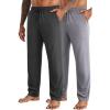 COOFANDY Men’s Yoga Sweatpants Open Bottom Lightweight Sweat Pants Drawstring Athletic Lounge Pants with Pockets(Dark Gray & Light Gray)