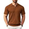 COOFANDY Men’s Zipper Polo Shirts Short Sleeve Ribbed Knit Polo T Shirts Fashion Casual Golf Shirts