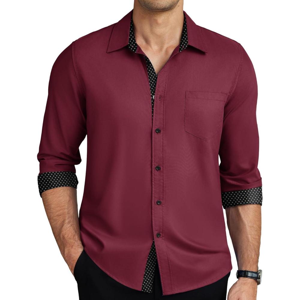 imageCOOFANDY mens ClassicWine Red