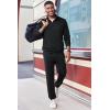 COOFANDY 2 Piece Set for Men Casual 1/4 Zip Track Suits Set Long Sleeve Quarter Pullover Jogging Suits 2025 Fashion Outfits(All Black)