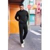 COOFANDY 2 Piece Set for Men Casual 1/4 Zip Track Suits Set Long Sleeve Quarter Pullover Jogging Suits 2025 Fashion Outfits(All Black)
