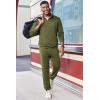 COOFANDY 2 Piece Set for Men Casual 1/4 Zip Track Suits Set Long Sleeve Quarter Pullover Jogging Suits 2025 Fashion Outfits(Army Green)