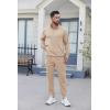 COOFANDY 2 Piece Set for Men Casual 1/4 Zip Track Suits Set Long Sleeve Quarter Pullover Jogging Suits 2025 Fashion Outfits(Cream)