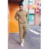 COOFANDY 2 Piece Set for Men Casual 1/4 Zip Track Suits Set Long Sleeve Quarter Pullover Jogging Suits 2025 Fashion Outfits(Khaki)