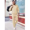 COOFANDY 2 Piece Set for Men Casual 1/4 Zip Track Suits Set Long Sleeve Quarter Pullover Jogging Suits 2025 Fashion Outfits(Light Khaki)