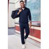 COOFANDY 2 Piece Set for Men Casual 1/4 Zip Track Suits Set Long Sleeve Quarter Pullover Jogging Suits 2025 Fashion Outfits(Navy Blue)