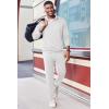 COOFANDY 2 Piece Set for Men Casual 1/4 Zip Track Suits Set Long Sleeve Quarter Pullover Jogging Suits 2025 Fashion Outfits(White)