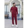 COOFANDY 2 Piece Set for Men Casual 1/4 Zip Track Suits Set Long Sleeve Quarter Pullover Jogging Suits 2025 Fashion Outfits(Wine Red)