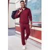 COOFANDY 2 Piece Set for Men Casual 1/4 Zip Track Suits Set Long Sleeve Quarter Pullover Jogging Suits 2025 Fashion Outfits(Wine Red)