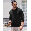 COOFANDY Long Sleeve Polo Shirts for Men Knit Polo Sweater Lightweight Ribbed Pullover Sweater(Black)