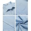 COOFANDY Men’s Button Down Short Sleeve Shirt Casual Cotton Summer Beach Linen Wedding Shirts with Pocket(Light Blue)
