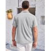 COOFANDY Men’s Button Down Short Sleeve Shirt Casual Cotton Summer Beach Linen Wedding Shirts with Pocket(Light Grey)
