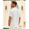 COOFANDY Men’s Button Down Short Sleeve Shirt Casual Cotton Summer Beach Linen Wedding Shirts with Pocket(White)