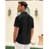 COOFANDY Mens Button Down Short Sleeve Shirt Casual Shirts Summer Beach Textured Shirts with Pocket(Black)