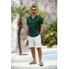 COOFANDY Mens Button Down Short Sleeve Shirt Casual Shirts Summer Beach Textured Shirts with Pocket(Dark Green)