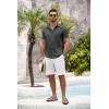 COOFANDY Mens Button Down Short Sleeve Shirt Casual Shirts Summer Beach Textured Shirts with Pocket(Dark Grey)