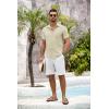 COOFANDY Mens Button Down Short Sleeve Shirt Casual Shirts Summer Beach Textured Shirts with Pocket(Dark Khaki)