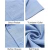 COOFANDY Mens Button Down Short Sleeve Shirt Casual Shirts Summer Beach Textured Shirts with Pocket(Light Blue)