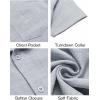 COOFANDY Mens Button Down Short Sleeve Shirt Casual Shirts Summer Beach Textured Shirts with Pocket(Light Grey)