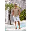 COOFANDY Mens Button Down Short Sleeve Shirt Casual Shirts Summer Beach Textured Shirts with Pocket(Light Khaki)
