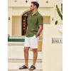 COOFANDY Mens Button Down Short Sleeve Shirt Casual Shirts Summer Beach Textured Shirts with Pocket(Olive Green)