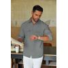 COOFANDY Men’s Casual Button Down Shirt Long Sleeve Untucked Shirt Stretch Denim Dress Shirt with Pockets(Grey)