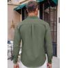 COOFANDY Mens Casual Button Down Shirt Untucked Long Sleeve Stretch Denim Dress Shirt(Army Green)