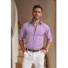 COOFANDY Mens Casual Button Down Shirt Untucked Long Sleeve Stretch Denim Dress Shirt(Light Purple)