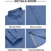 COOFANDY Mens Casual Button Down Shirt Untucked Long Sleeve Stretch Denim Dress Shirt(Navy)