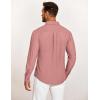 COOFANDY Mens Casual Button Down Shirt Untucked Long Sleeve Stretch Denim Dress Shirt(Pink)