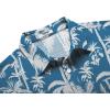 COOFANDY Men’s Casual Button Down Shirts Short Sleeve Textured Summer Beach Shirt with Pocket(Blue-coconut Tree)