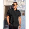 COOFANDY Mens Casual Dress Shirt Short Sleeve Wrinkle Free Dress Shirt Business Casual Shirts(Black)