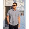 COOFANDY Mens Casual Dress Shirt Short Sleeve Wrinkle Free Dress Shirt Business Casual Shirts(Light Grey)