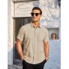 COOFANDY Mens Casual Dress Shirt Short Sleeve Wrinkle Free Dress Shirt Business Casual Shirts(Light Khaki)
