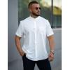 COOFANDY Mens Casual Dress Shirt Short Sleeve Wrinkle Free Dress Shirt Business Casual Shirts(White)