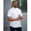 COOFANDY Mens Casual Dress Shirt Short Sleeve Wrinkle Free Dress Shirt Business Casual Shirts(White)