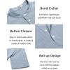 COOFANDY Men’s Casual Henley Shirt Short Sleeve Band Collar Linen Shirt Summer Beach Hippie T-Shirts(A-flecking Blue)