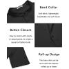 COOFANDY Men’s Casual Henley Shirt Short Sleeve Band Collar Linen Shirt Summer Beach Hippie T-Shirts(Black)