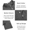 COOFANDY Men’s Casual Henley Shirt Short Sleeve Band Collar Linen Shirt Summer Beach Hippie T-Shirts(Dark Gray)