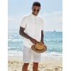 COOFANDY Men’s Casual Henley Shirts Short Sleeve Summer Beach T-Shirts Banded Collar Henleys Button Tee Shirt(All White)