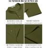 COOFANDY Men’s Casual Henley Shirts Short Sleeve Summer Beach T-Shirts Banded Collar Henleys Button Tee Shirt(Army Green)