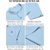 COOFANDY Men’s Casual Henley Shirts Short Sleeve Summer Beach T-Shirts Banded Collar Henleys Button Tee Shirt(Blue)