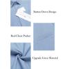 COOFANDY Men’s Casual Linen Shirts Short Sleeve Button Down Shirt Summer Beach Tops(Light Blue)