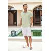 COOFANDY Men’s Casual Linen Shirts Short Sleeve Button Down Shirt Summer Beach Tops(Light Green)