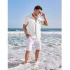 COOFANDY Men’s Casual Linen Shirts Short Sleeve Button Down Shirt Summer Beach Tops(White)
